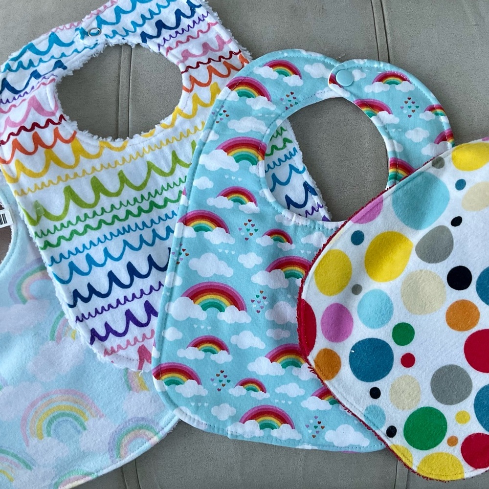 Colorful Baby Bib Set of 4-Handmade NWT
